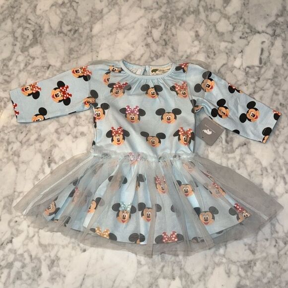 Disney Other - NWT Monica & Andy Disney 100 Collection Blue Baby Dress with Tulle 6/9M